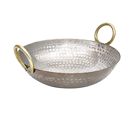 RBY 4 Litre (12 Inch / 30.5 CM) Hammered Food Grade Iron Kadai Lohe Ki Kadhai for Frying Cooking Heavy Base Smooth Edge Metal Spoon Friendly Deep Frying Pan Gas & Induction Compatible - Image 1