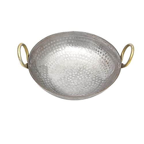 RBY 4 Litre (12 Inch / 30.5 CM) Hammered Food Grade Iron Kadai Lohe Ki Kadhai for Frying Cooking Heavy Base Smooth Edge Metal Spoon Friendly Deep Frying Pan Gas & Induction Compatible - Image 3