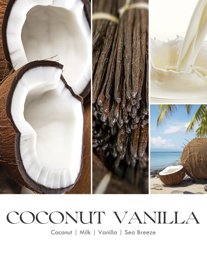 AOOVOO Coconut Vanilla Candles - 9 oz Scented Candles, Aromatherapy Candle, Soy Candle for Home Scented - Image 4