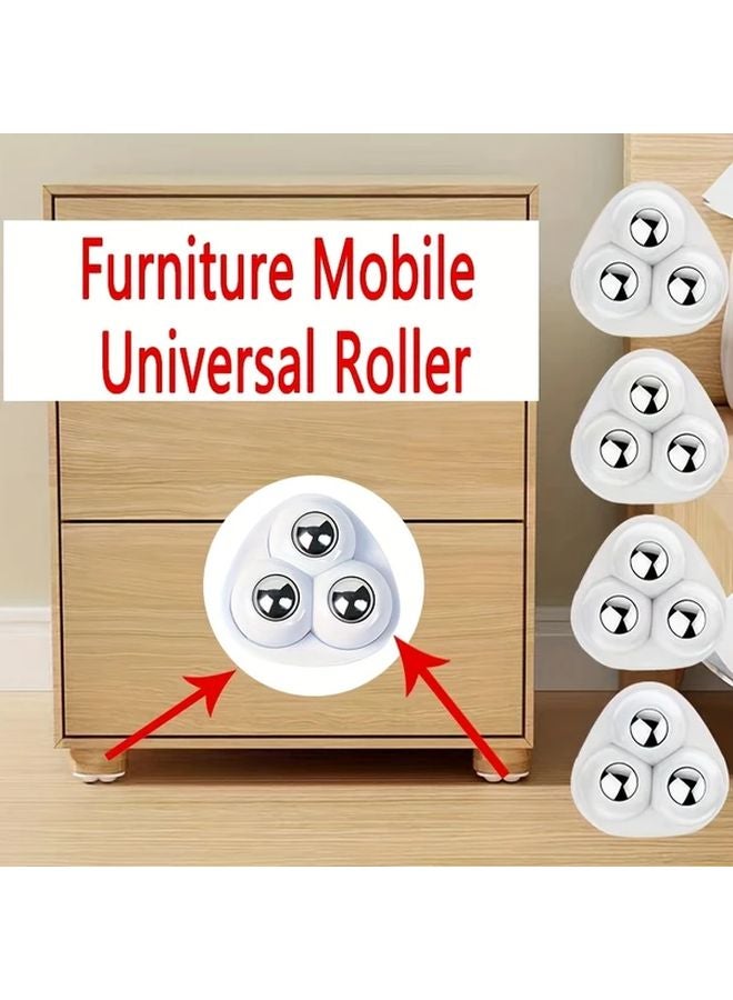 12 Pcs Transparent Self Adhesive Ball Casters 360 Swivel Pulley Wheels For Furniture - Image 2