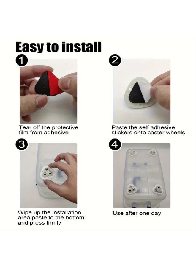 12 Pcs Transparent Self Adhesive Ball Casters 360 Swivel Pulley Wheels For Furniture - Image 5