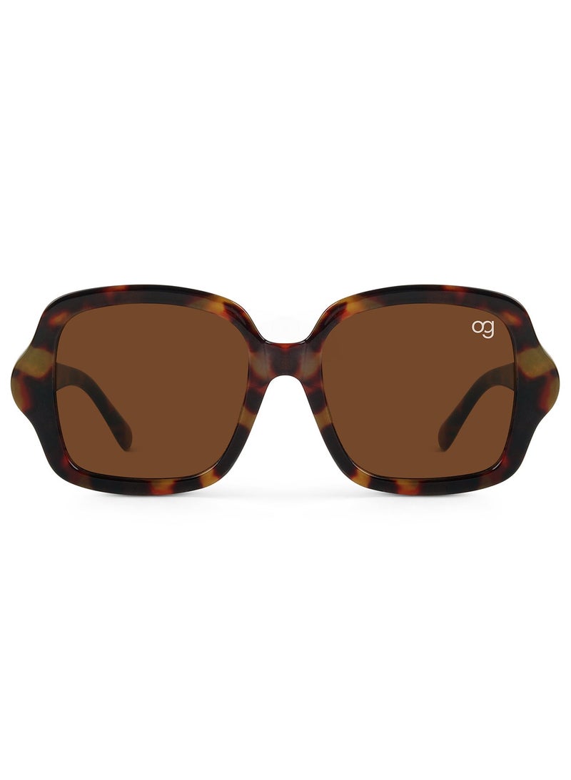 ووجلز نظارات شمسية مربعة بنية بتصميم فاخر للرجال والنساء بحماية % من الأشعة فوق البنفسجية - Image 4