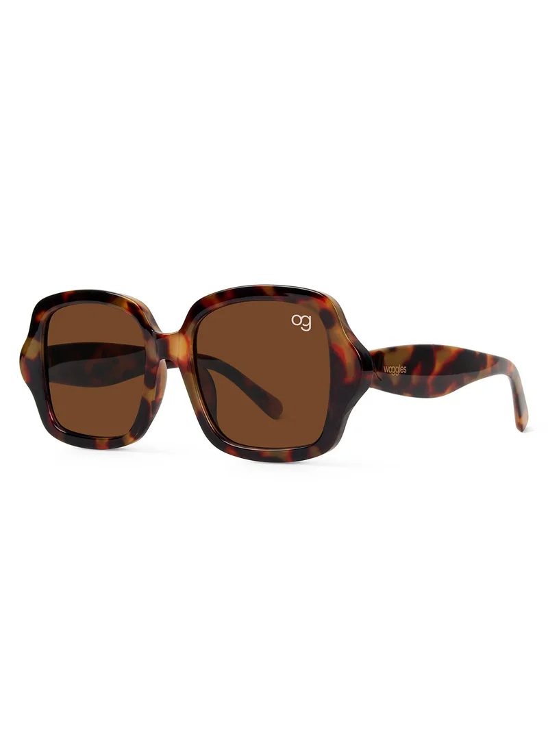 Woggles  Designer Brown Square Sunglasses| Men & Women| 100% Uv Protection  | Best Price UAE
