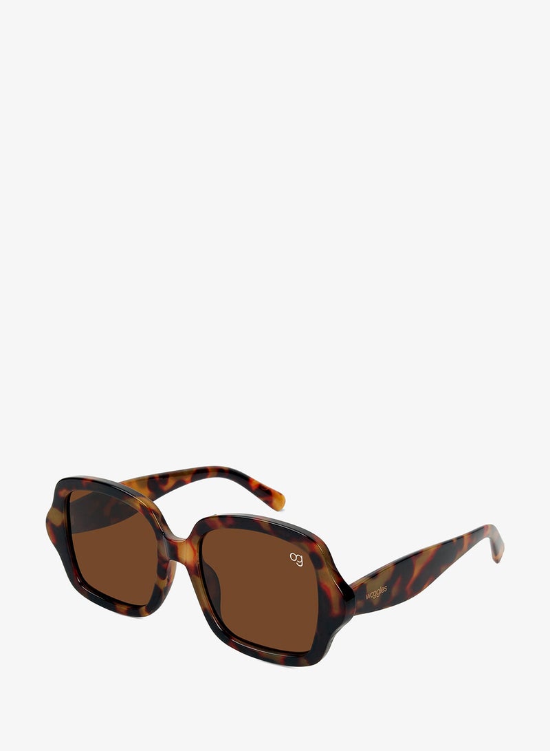 Woggles Designer Brown Square Sunglasses| Men & Women| 100% Uv Protection - Image 2