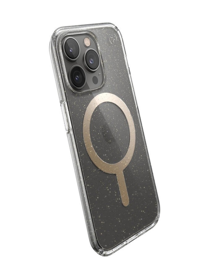 سبك جراب Speck Clear لهاتف iPhone 14 Pro - حماية من السقوط، مقاوم للخدوش، جراب نحيف مزدوج الطبقات لهواتف iPhone 14 Pro مقاس 6.1 بوصة - متوافق مع MagSafe - مقاوم للاصفرار - مثالي لأجهزة Presidio - شفاف/ذهبي لامع - Image 1