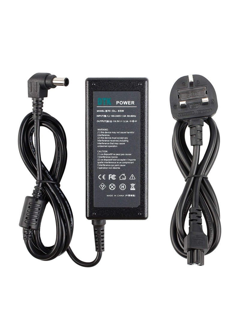 19.5V 3.3A 65W Laptop Charger for SONY Notebook Computer PC Power Cord Supply Lead AC Adapter VAIO PCG VGN SVE SVS SVT VPC Series Connector:6.5 X 4.4mm