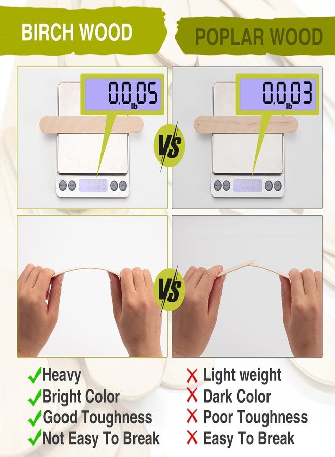 WISYOK 120 Pcs Wood Craft Sticks 5.9 Inch, Ice Cream Sticks, Jumbo Sticks, Popsicle Sticks, Ideal for Building Model, Kids Handicraft, and Creating Craft Projects - Image 3