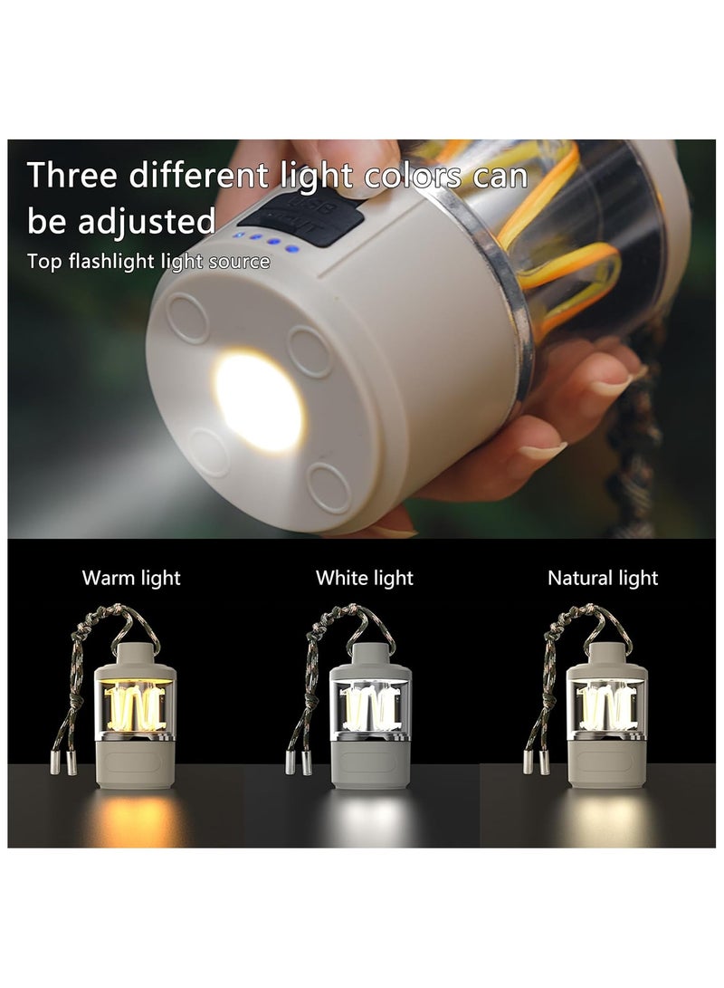 Multi-Functional Flashlight Camping Lantern- 1800mAh, 20-180 Lumen, Rechargeable LED Flashlight Atmosphere Light with 3 Lighting Modes, Protable  Hangable, IP44 Waterproof, Perfect for Camping, Powe - Image 2