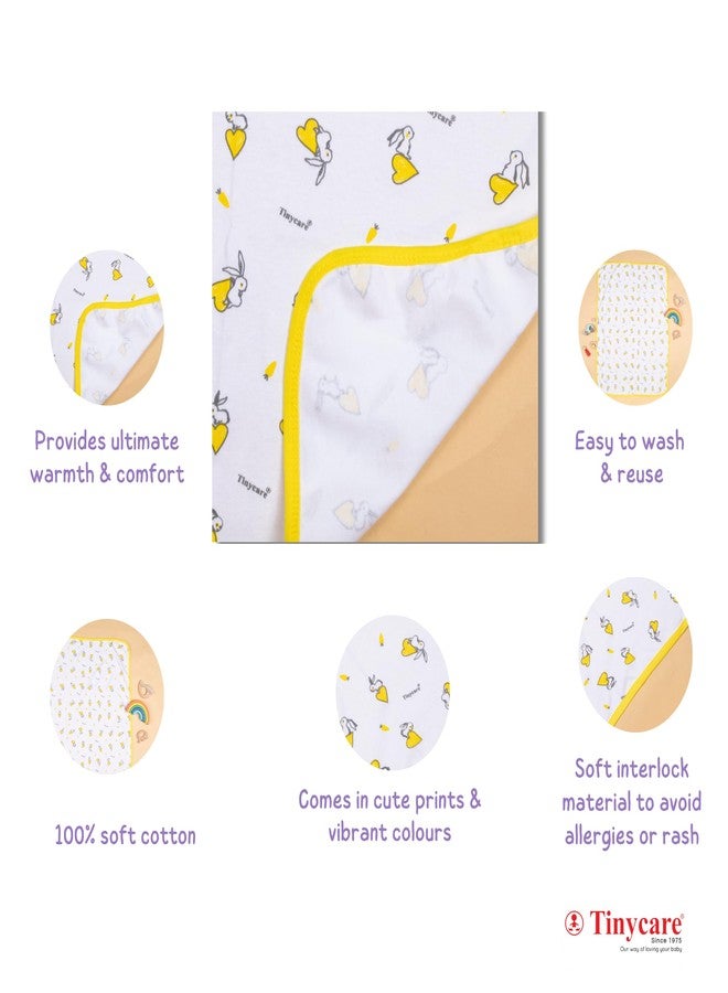 Tinycare Cotton Bath Towel for New Born, Extra Soft Fabric Interlok Printed Towel for Kids/Toddler/Infants, Quick Absorbent, Reusable Napkins Bathing Towels (85 x 60 cm, Orange)_Pack of 1 - Image 4