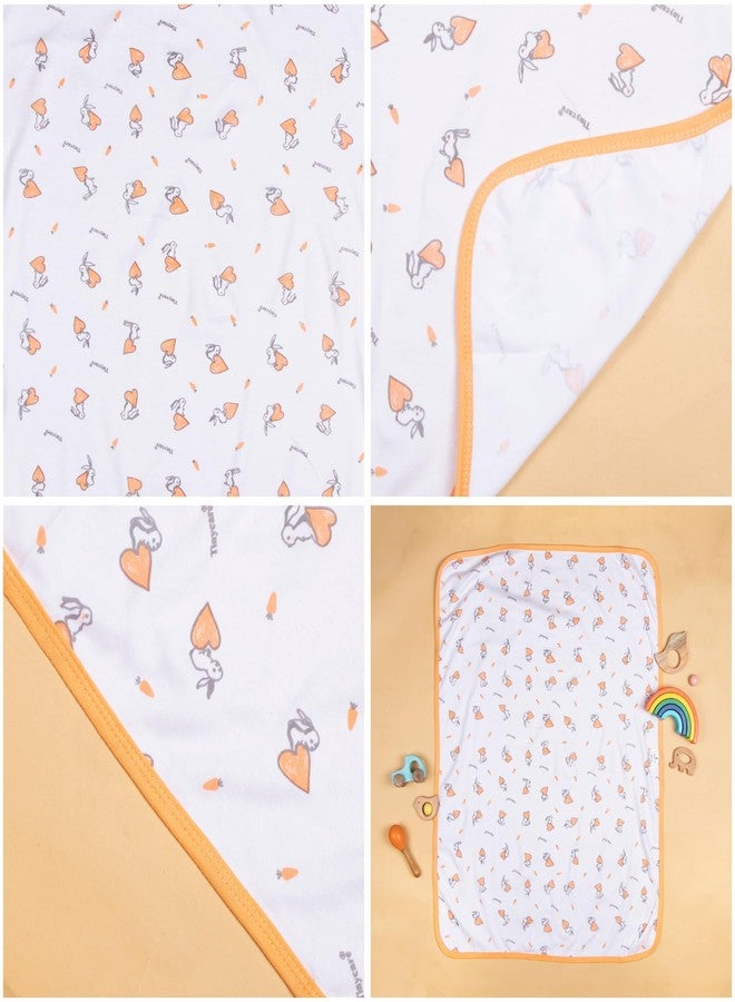 Tinycare Cotton Bath Towel for New Born, Extra Soft Fabric Interlok Printed Towel for Kids/Toddler/Infants, Quick Absorbent, Reusable Napkins Bathing Towels (85 x 60 cm, Orange)_Pack of 1 - Image 5