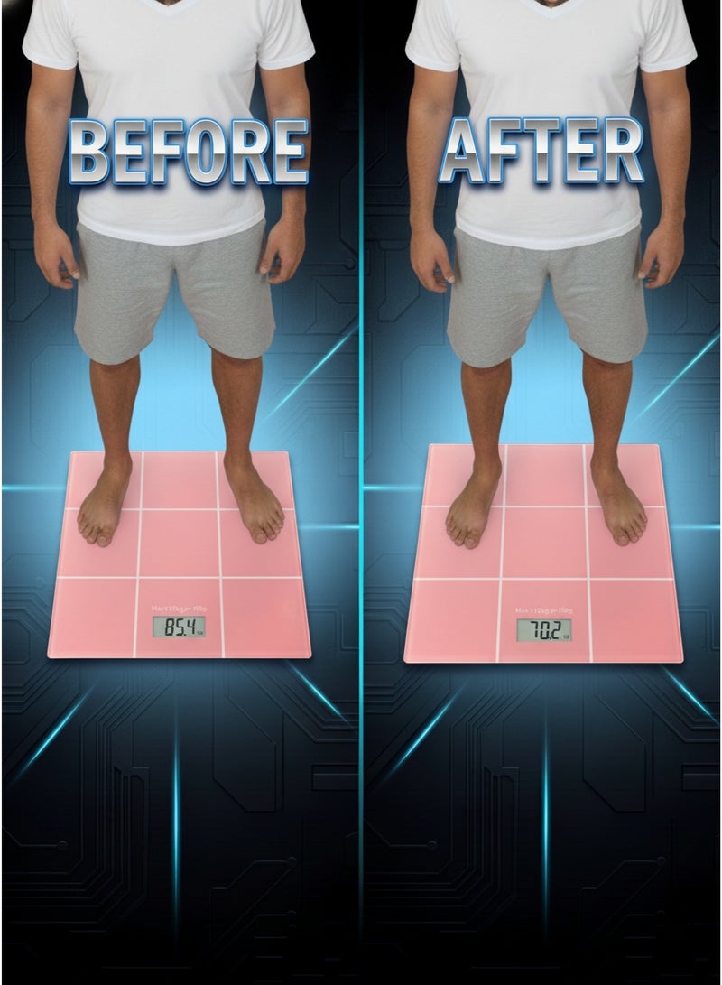 Focus Smart Digital Bathroom Scale Tempered Glass Platform  2008 , Backlit LCD Display, High Precision 180 kg/396 lbs, Dual Unit kg/lb, Step-On Technology, Auto-Off Function, Non-Slip Feet – Suitable for Home, Gym, Bathroom, Hotels - Image 2