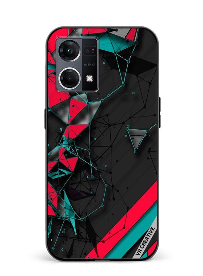 VR CREATIVE Protective Case Cover For Oppo Reno8 4G Tech Pattern Design Multicolour - Image 1