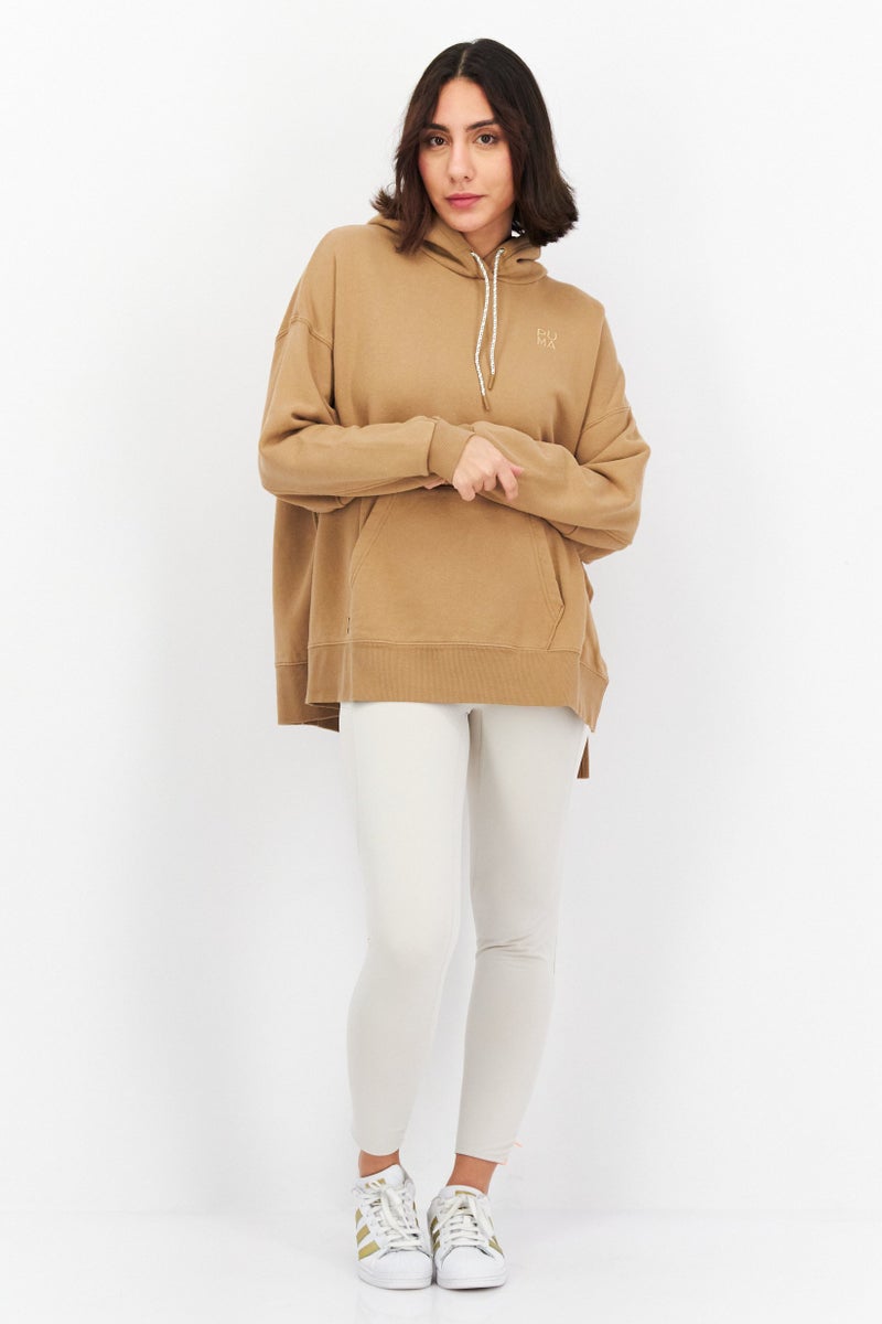 PUMA هودي تدريب طويل الأكمام للنساء، لون تان - Image 3