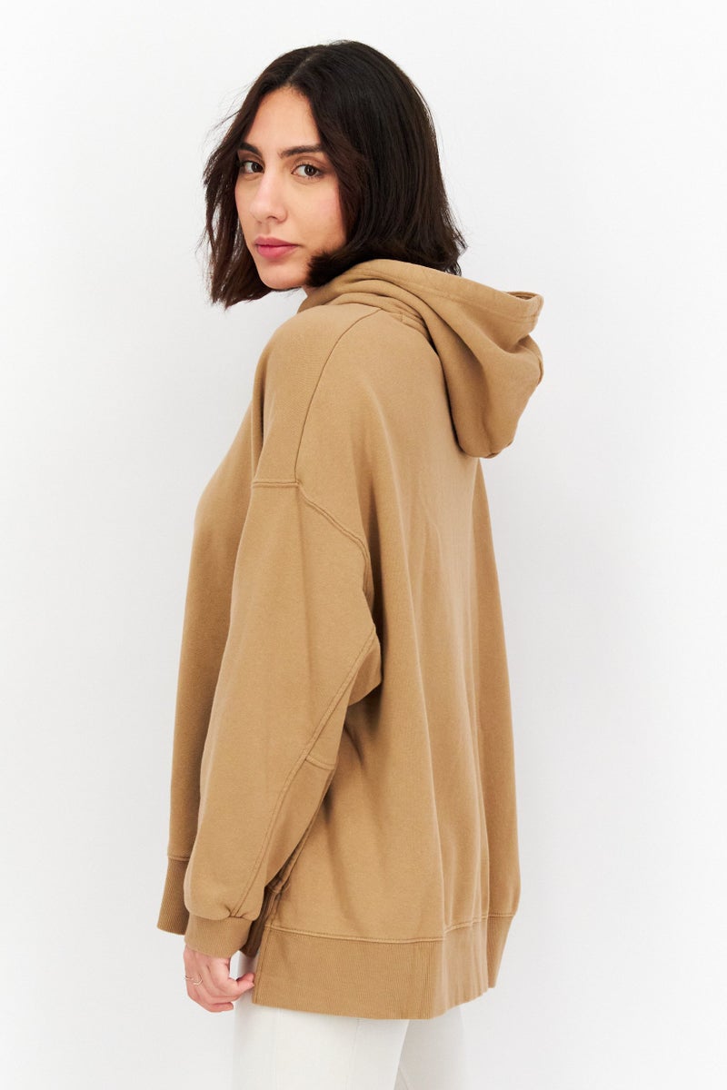 PUMA هودي تدريب طويل الأكمام للنساء، لون تان - Image 2