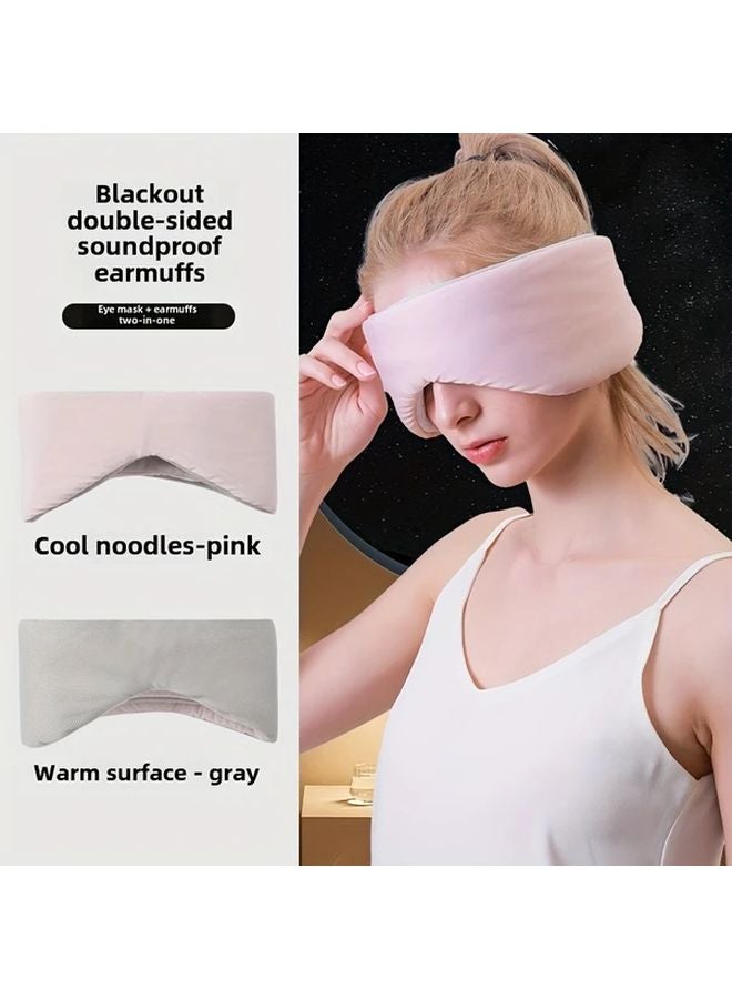Pink Space Capsule Eye Mask Warm Cool Dual Sensation Light Blocking for Sleep Travel - Image 1