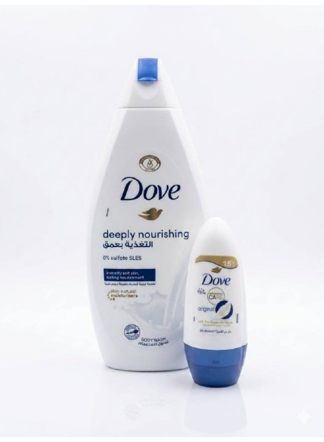 Dove Shower Gel 500ml Blue + Dove Deodorant Blue 50ml (Packaging may vary)