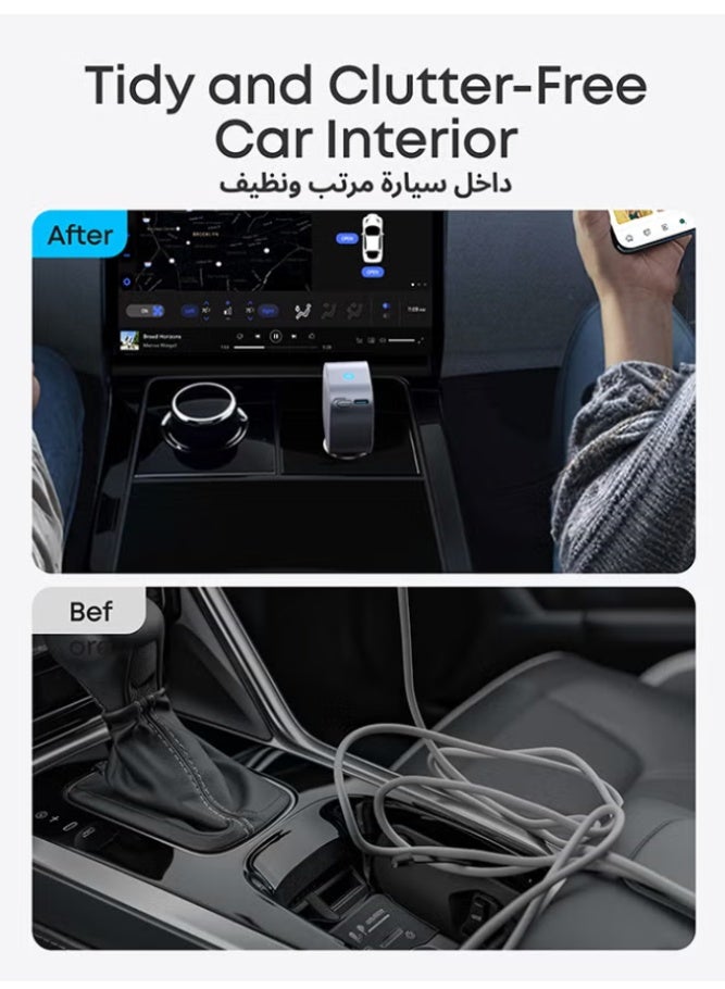 شاحن سيارة USB-C، بقدرة قصوى 75 واط، شاحن سيارة فائق الصغر وسريع من النوع C مع كابل قابل للسحب مدمج، محول سيارة لأجهزة iPhone 17/16، وSamsung S24/S23، وMacBook Pro/Air، وiPad، وغيرها. - Image 4