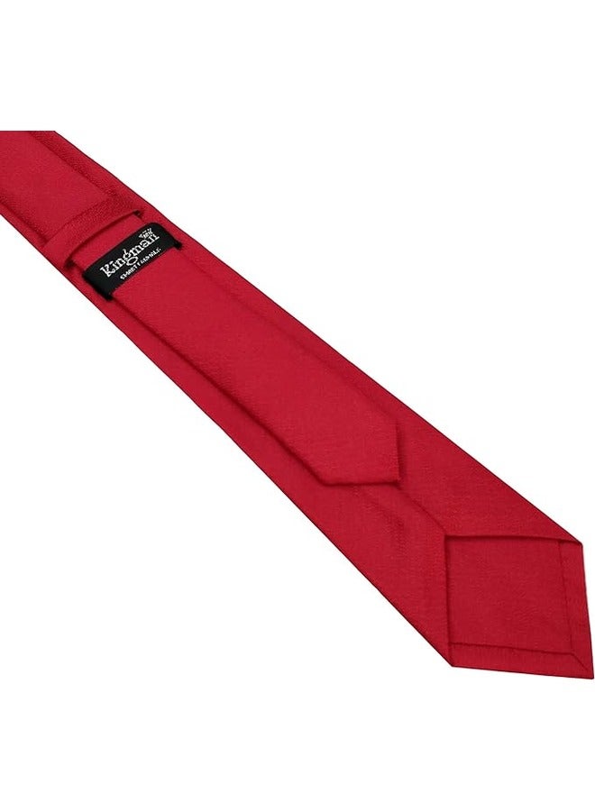 كينج مان ربطة عنق رسمية سادة للرجال - ربطة عنق سادة - ربطة عنق للقميص والبدلة - Image 4