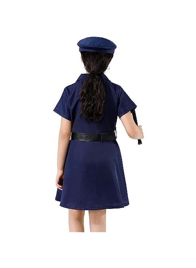 دوركو زي الشرطة للأطفال، مجموعة لعب تقليدي للشرطي تشمل القميص والقبعة وغيرها من ملابس الشرطة المصنوعة من البلاستيك لحفلة التزيين، زي ضابط الشرطة، لعب الأدوار - Image 4