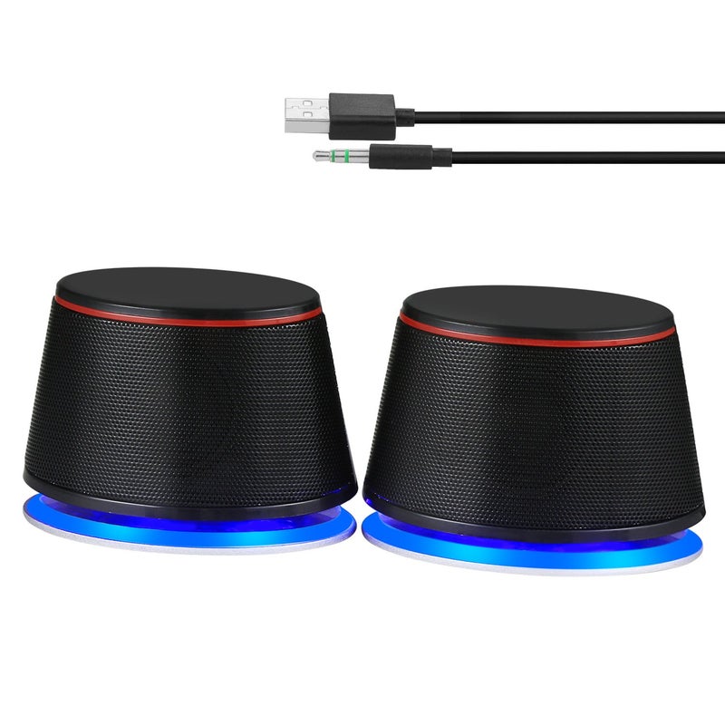 Sanyun SW102 Computer Speakers, 5Wx2, Deep Bass in Small Body, Stereo 2.0 USB Powered 3.5mm Aux Multimedia Speakers, Built-in Bottom Bass Radiators, PC Laptop Desktop Speakers, Black - Image 2