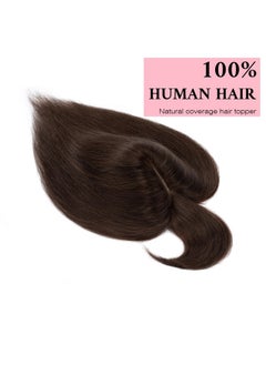 SEGO 100% Real Human Hair Toppers With Bangs,Silk Base 150% Density Clip In Topper Top 2.7”X5.1” Hair Pieces For Women With Thinning Hair/Hair Loss Cover Gray Hair  - Image 2