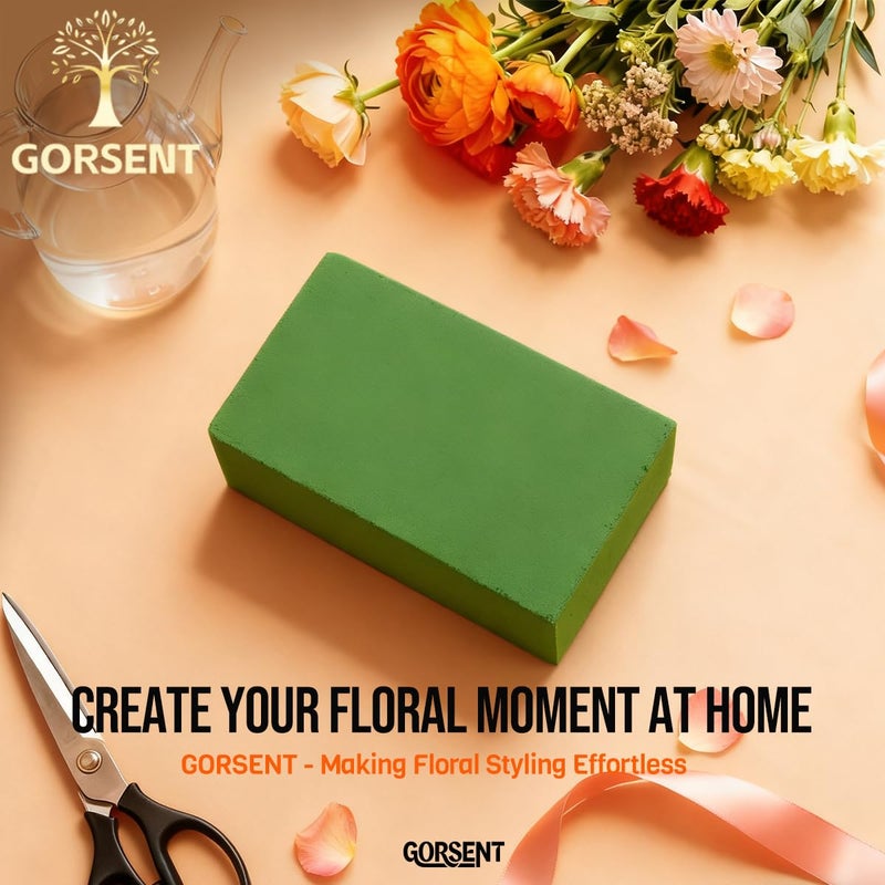 gorsent Pack of 6 Floral Foam Blocks, 8.9"x4.1"x2.7" Dry and Wet Flower Foam for Fresh and Artificial Flowers, Florist Styrofoam Flower Arrangements Supplies, Decorations for Wedding, Birthdays and Garden - Image 4