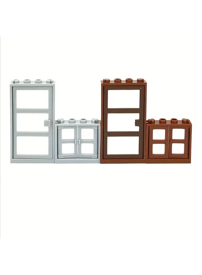 Black Window And Door Building Blocks Accessories For Prison Gate City House MOC - Image 3