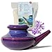 Baraka Neti Pot Tool Kit Snoring Saline Solution Handcrafted Ceramic Dishwasher Safe with 2oz Mineral Sea Salt for Nose Cleaning Sinus Rinse Perfect for Allergy Relief in Adults Kids Purple - Image 1