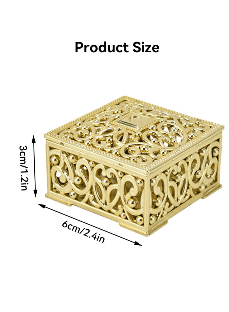 Excefore Hollow Candy Boxes, 12Pcs Candy Boxes Plastic Wedding Favor Boxes, Wedding Favor Boxes Hollow Jars Candy Storage Boxes Gift Boxes, for Wedding, Baby Shower, Birthday Party (Gold) - Image 3