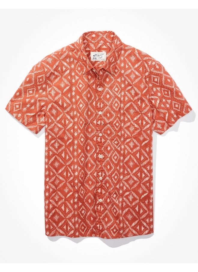 American Eagle - AE Printed Button-Up Resort Shirt - Image 1