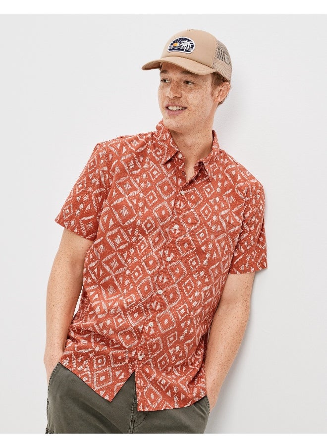 American Eagle - AE Printed Button-Up Resort Shirt - Image 1