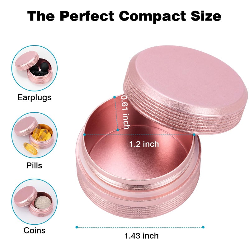 SOBAHIDO Premium Keychain Case â€“ Small Metal Pill Case Travel Pill Box, Waterproof Durable Pill Holder Container, Portable Medicine Pill Organizer for Earplugs, Jewelry, Compatible with Loop, Vibes & Eargasm - Image 4