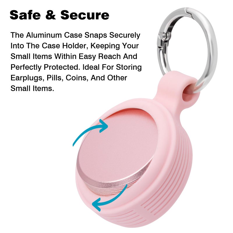 SOBAHIDO Premium Keychain Case â€“ Small Metal Pill Case Travel Pill Box, Waterproof Durable Pill Holder Container, Portable Medicine Pill Organizer for Earplugs, Jewelry, Compatible with Loop, Vibes & Eargasm - Image 3
