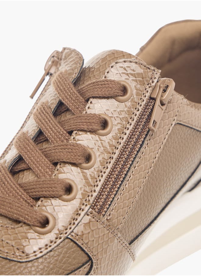 Le Confort Women Panelled Wedge Heeled Sneakers with Lace-Up Closure  - Image 4