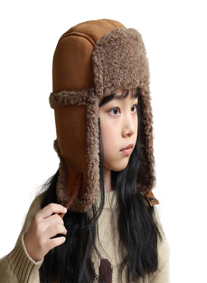 IPENNY Kids Winter Trapper Hat - Windproof Warm Fleece Lined Cap with Adjustable Ear Flaps for Boys & Girls Outdoor Snow Play ((US, Alpha, One Size,Burnt Yellow) - Image 1
