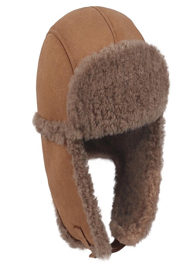 IPENNY Kids Winter Trapper Hat - Windproof Warm Fleece Lined Cap with Adjustable Ear Flaps for Boys & Girls Outdoor Snow Play ((US, Alpha, One Size,Burnt Yellow) - Image 3