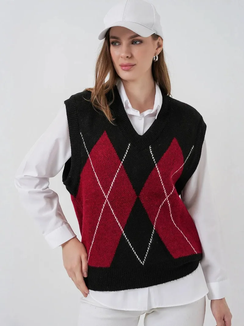 بيغ دارت صدرية محبوكة بنقش أرجيل من