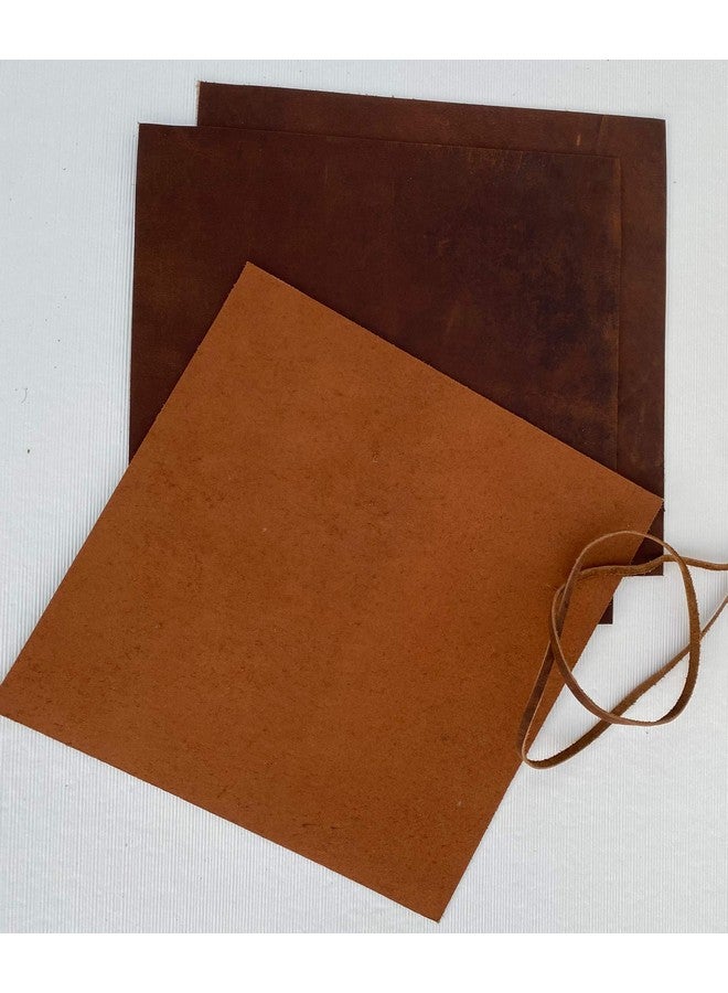 Wanderings Leather Sheets For Crafts Includes 3 Sheets (12X12")+ Leather Cord (36") Full Grain Buffalo Leather Squares Great For Jewelry Leather Wallets Leatherworking Arts And Crafts  - Image 4