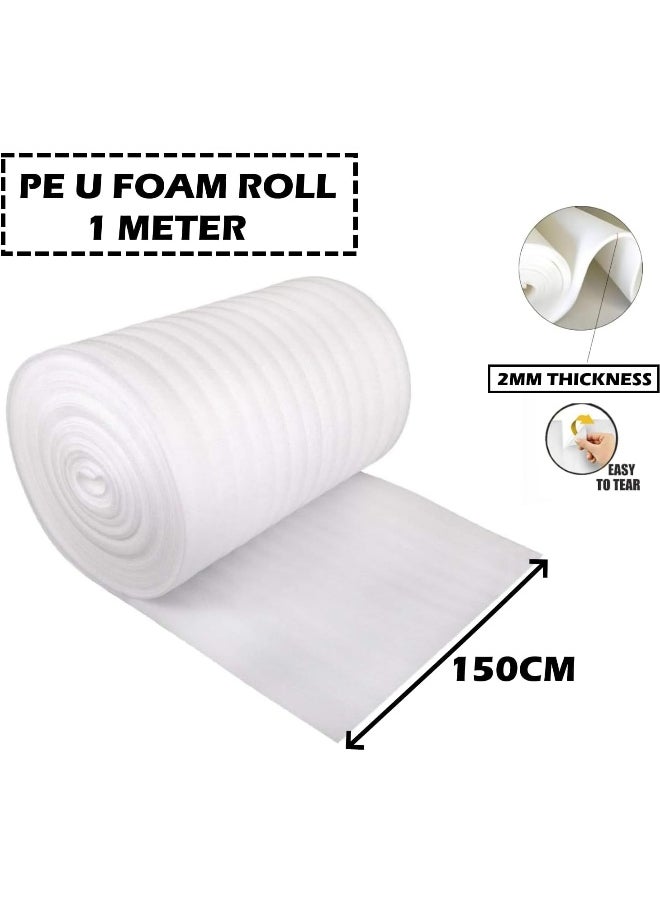 Biella Cushioning Pu Foam Sheet Roll White Pu Wrapping For Packaging Fragile Items, Shipping, Mailing, Packing And Moving Supplies (1 METER)  - Image 2