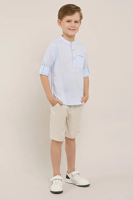 R&B Plaid Shorts with Button Closure