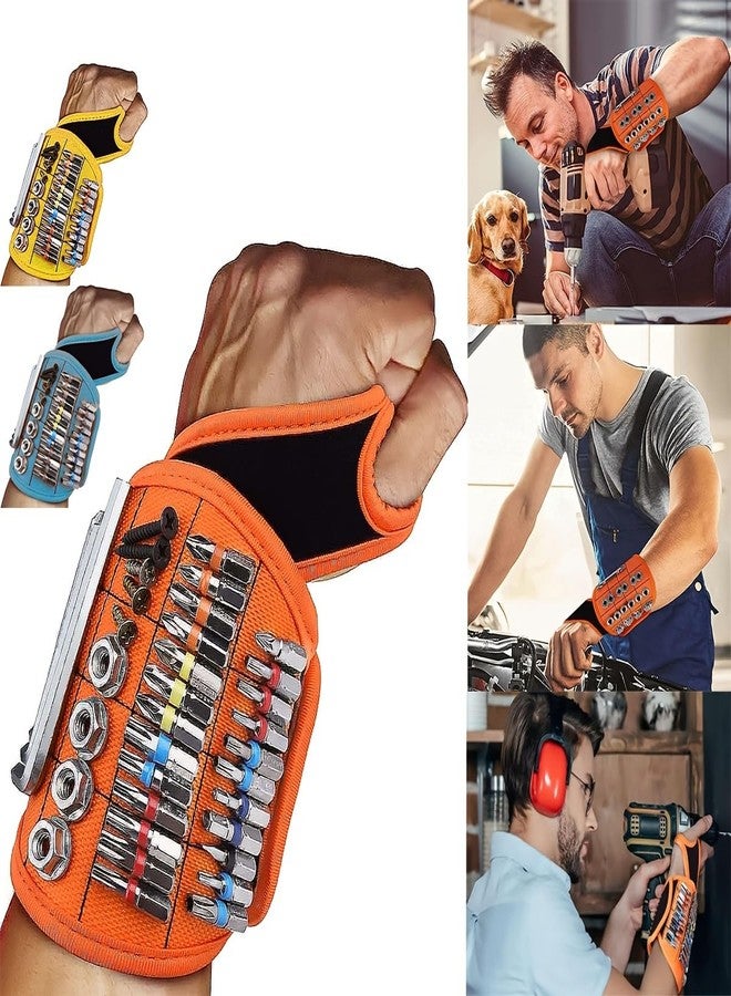 NewShark 2pcs Magnetic Wristband with Super Strong Magnets Holds Screws, Nails, Drill Bit. Nail Holder with Strong Magnet Pieces Increases Convenience for DIY,Mechanics,Gifts for Fathers, Boyfriends, Handyman - Image 1