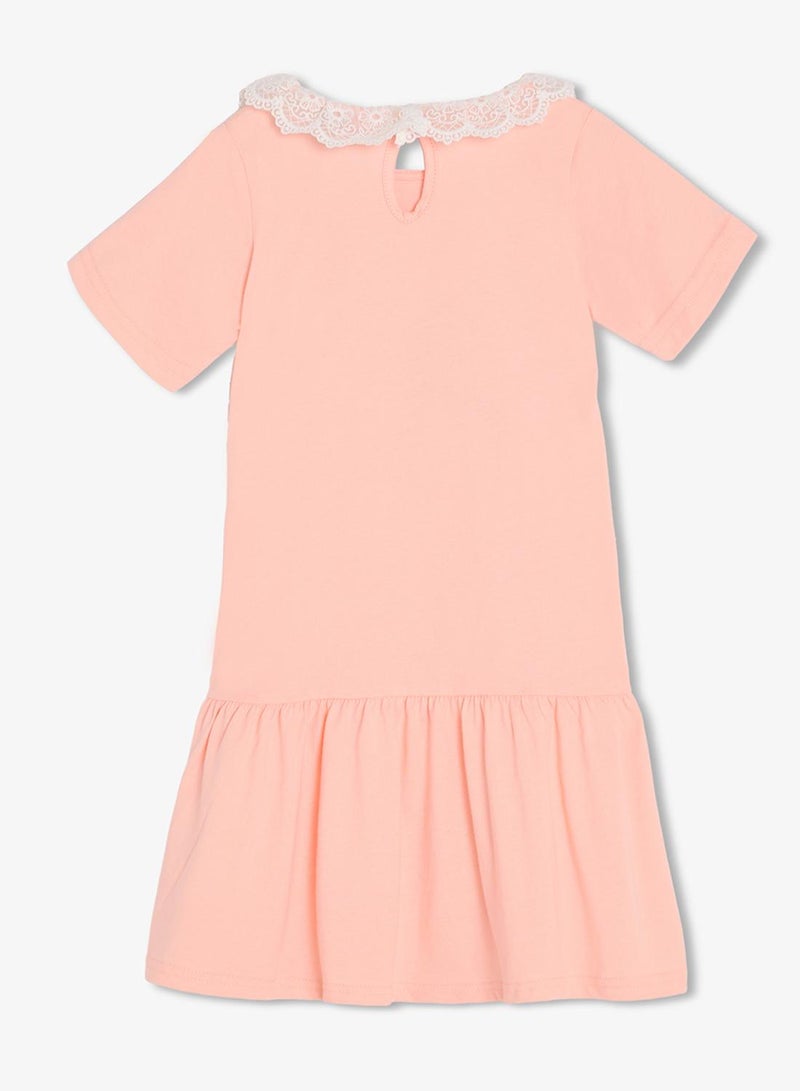 Pinata Unicorn Print Lace Collar Dress - Image 3