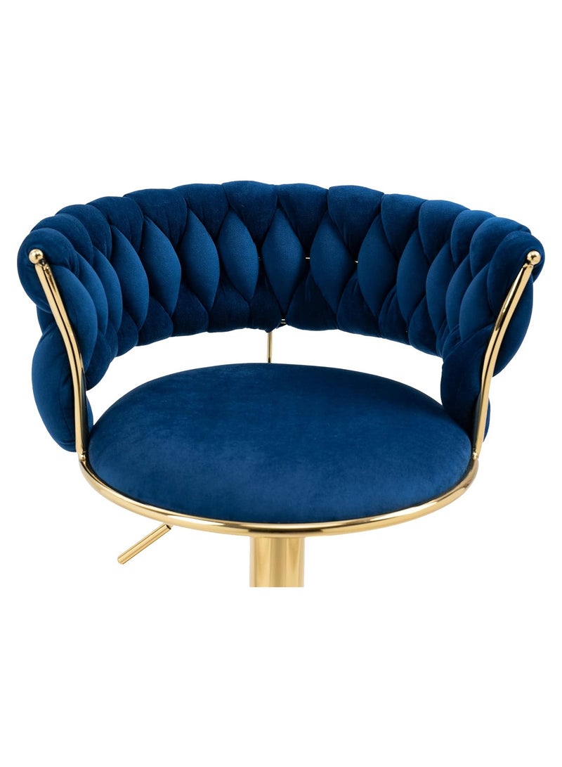 DubaiGallery Luxury bar Stool,Modern Round Adjustable Reception Chair, Gold Velvet Bar Chair, Kitchen high Dining Chair , Height Adjustable and 360° Swivel. Suitable for bar, Home, office, Cafe  - Image 3