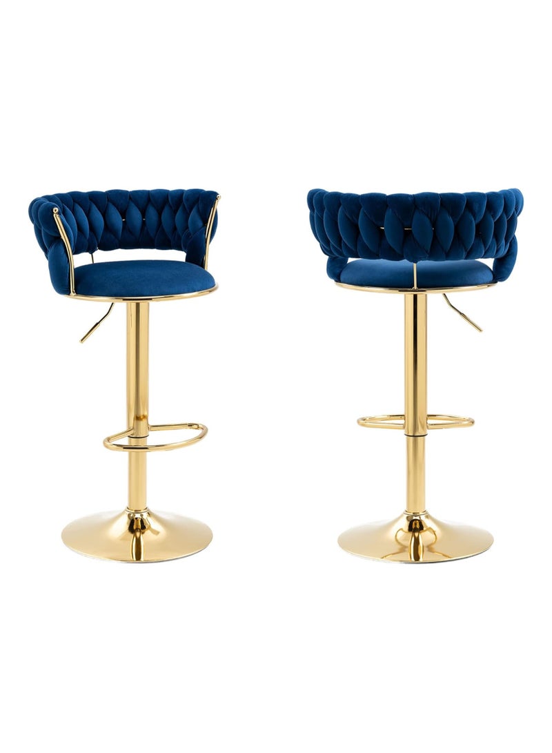 DubaiGallery Luxury bar Stool,Modern Round Adjustable Reception Chair, Gold Velvet Bar Chair, Kitchen high Dining Chair , Height Adjustable and 360° Swivel. Suitable for bar, Home, office, Cafe  - Image 4