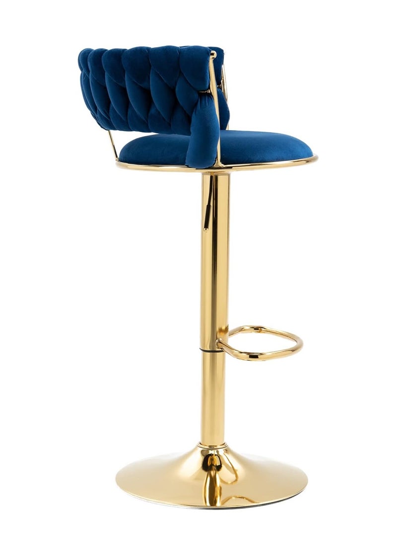 DubaiGallery Luxury bar Stool,Modern Round Adjustable Reception Chair, Gold Velvet Bar Chair, Kitchen high Dining Chair , Height Adjustable and 360° Swivel. Suitable for bar, Home, office, Cafe  - Image 2