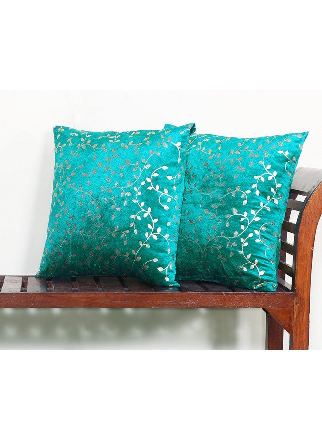 RD TREND Velvet Cushion Covers, 40 x 40 cm/16 x 16 inches,250 TC, Back Zipper (2, Sea Green) - Image 4