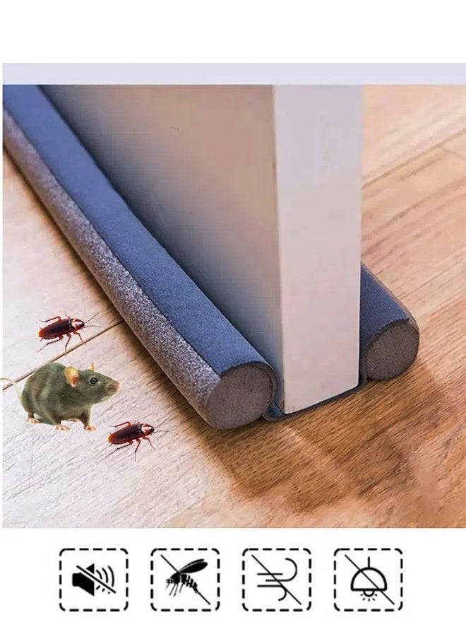 Generic - Double Door Draft Prevent Insects and Dust Cuttable And Washable Door Seam And Bottom Sealing Strip Windproof And Insect-proof Silent Door Seam Sealing Strip Door And Window Sound Insulation Grey 1piece - Image 1