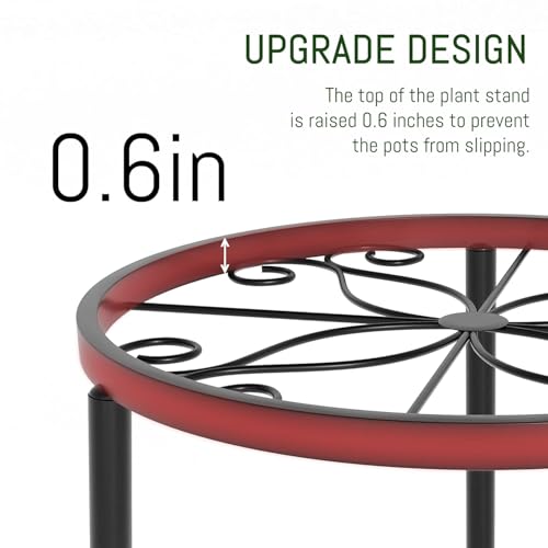 CELEORIS Metal Plant Stand Indoor Outdoor – 5 Pack Heavy Duty Iron Flower Pot Holder, Rustproof Balcony Garden Plant Rack, Black Multipurpose Planter Stand for Patio, Home & Office Decor - Image 4