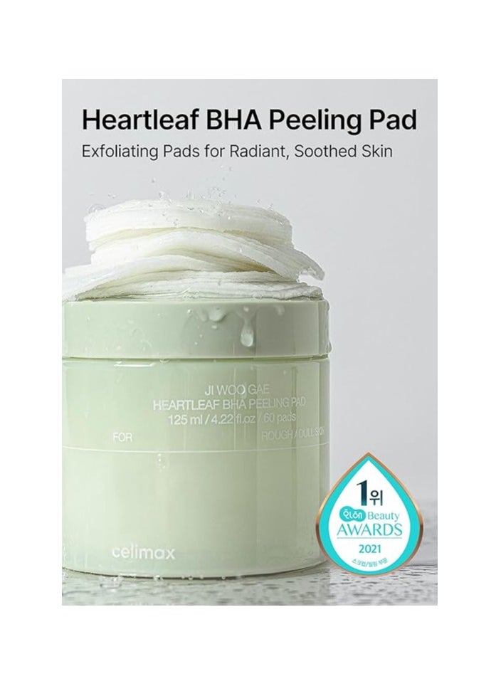 Celimax Ji.Woo.Gae Heartleaf BHA Peeling Pad 60 Pad, 125ml