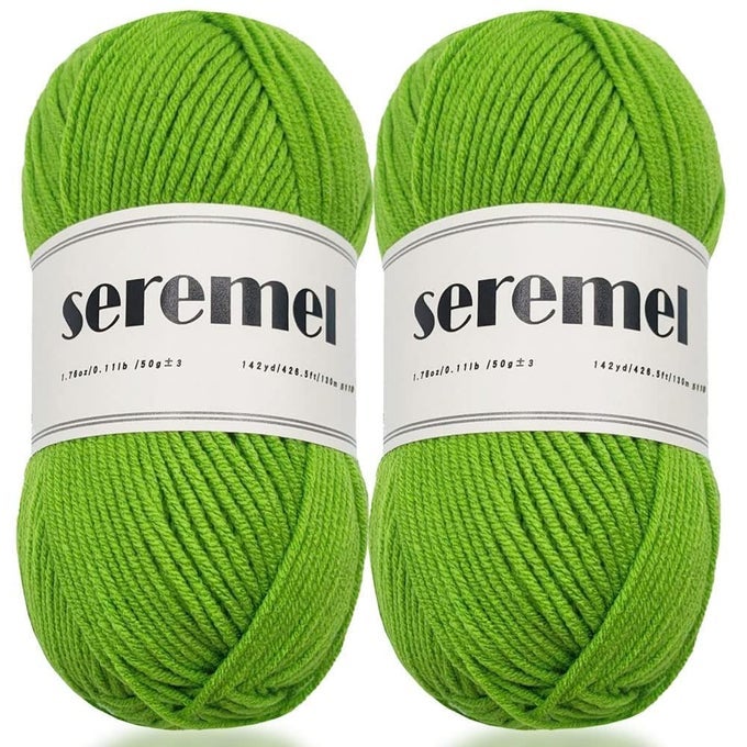 4PLY ACRYLIC SOFT YARN 2 BALLS 1PACK 2 PCS CROCHET YARN TOTAL 100G 34OZ 260M 280YDS CROCHETINGKNITTING 4 MEDIUM YARNS WORSTED BEAUTIFUL COLOR SPRING GREEN
